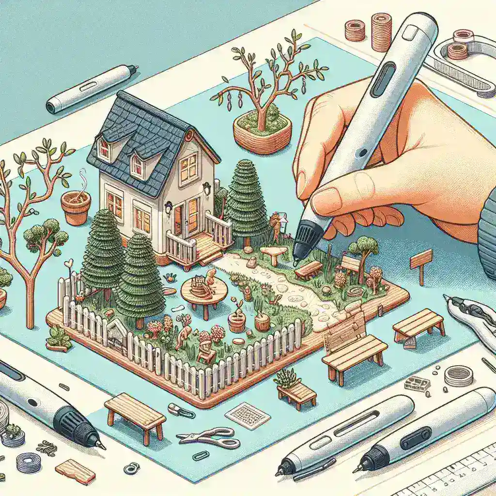 Bagaimana cara membuat dekorasi taman miniatur dengan pena 3D?