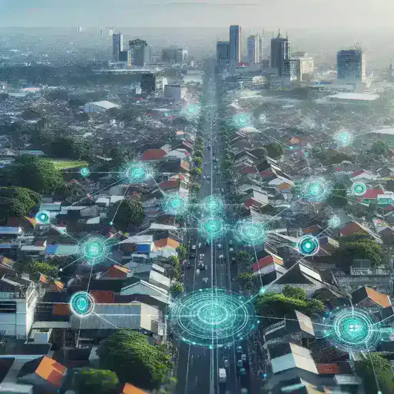 "Yogyakarta smart city traffic sensors installation showcasing advanced technology for urban traffic management and connectivity."